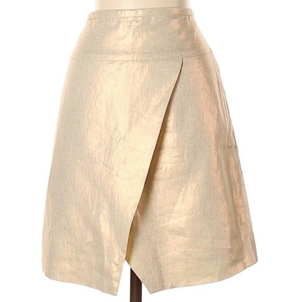 Jcrew Gold Metallic front slit skirt - size 00